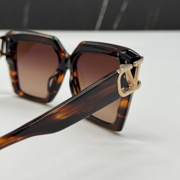 NEW VALENTINO VLS-107B HAVANA SQUARE SUNGLASSES VALENTINO